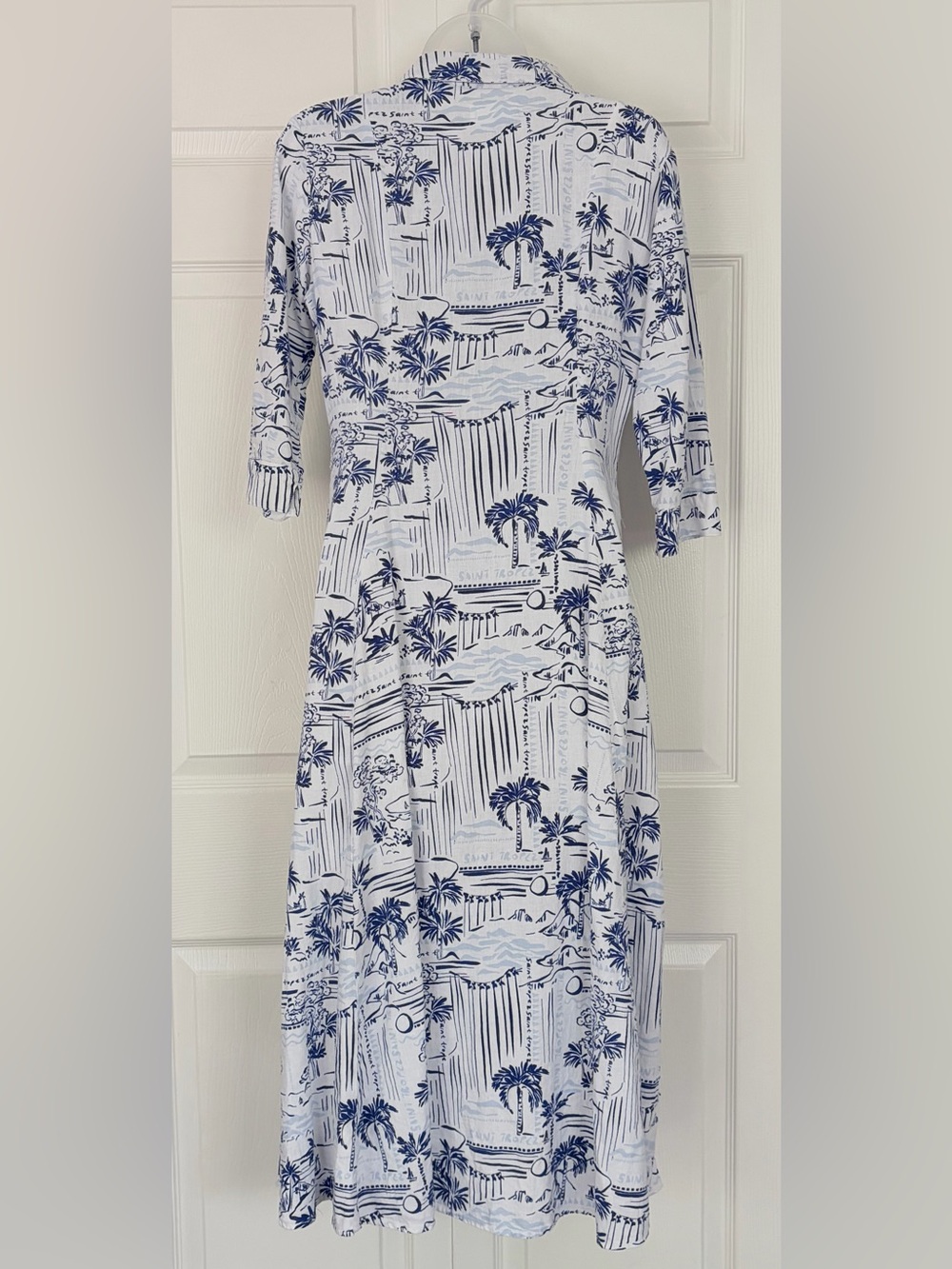 Calypso St. Barth Saint Tropez Linen Coastal Resort Midi Button Down Dress XS - Picture 6 of 16
